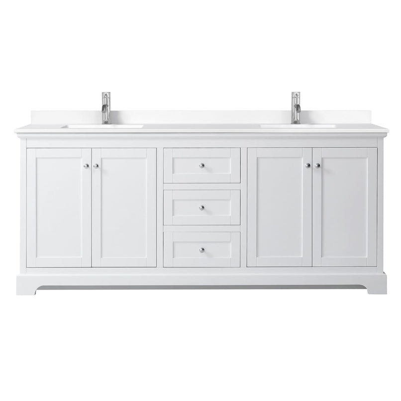 Avery 80" Free Standing Double Basin Vanity Set with Cabinet and Cultured Marble Vanity Top - image 8