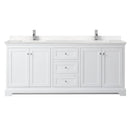 Avery 80" Free Standing Double Basin Vanity Set with Cabinet and Cultured Marble Vanity Top - image 9