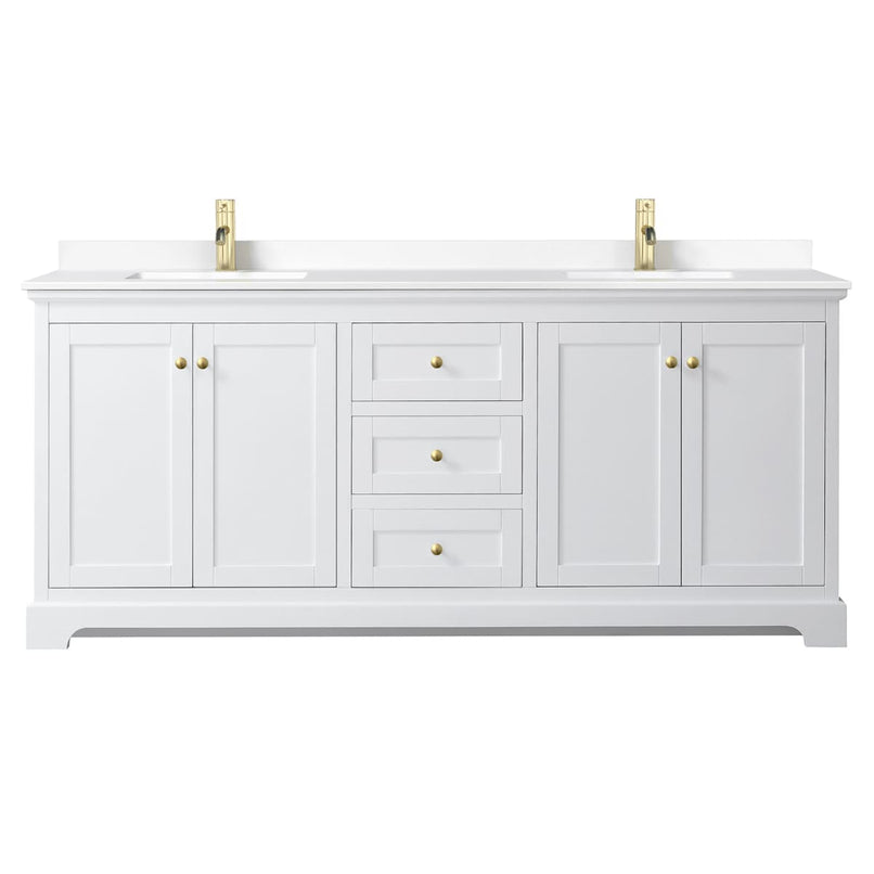 Avery 80" Free Standing Double Basin Vanity Set with Cabinet and Cultured Marble Vanity Top - image 10