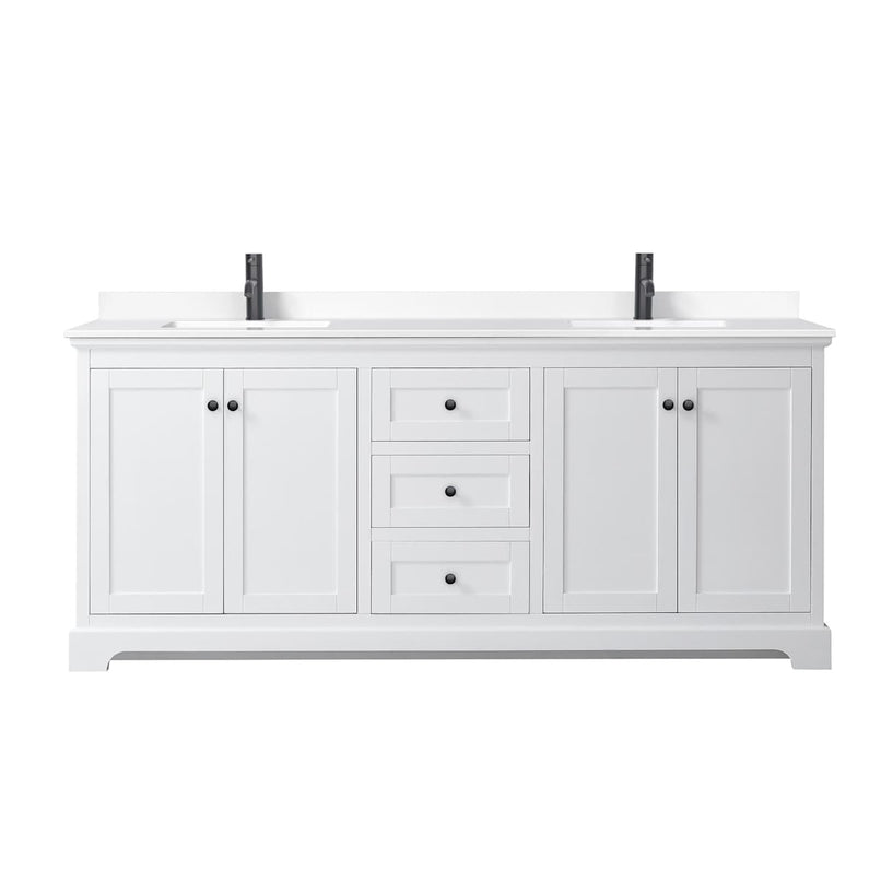 Avery 80" Free Standing Double Basin Vanity Set with Cabinet and Cultured Marble Vanity Top - image 11