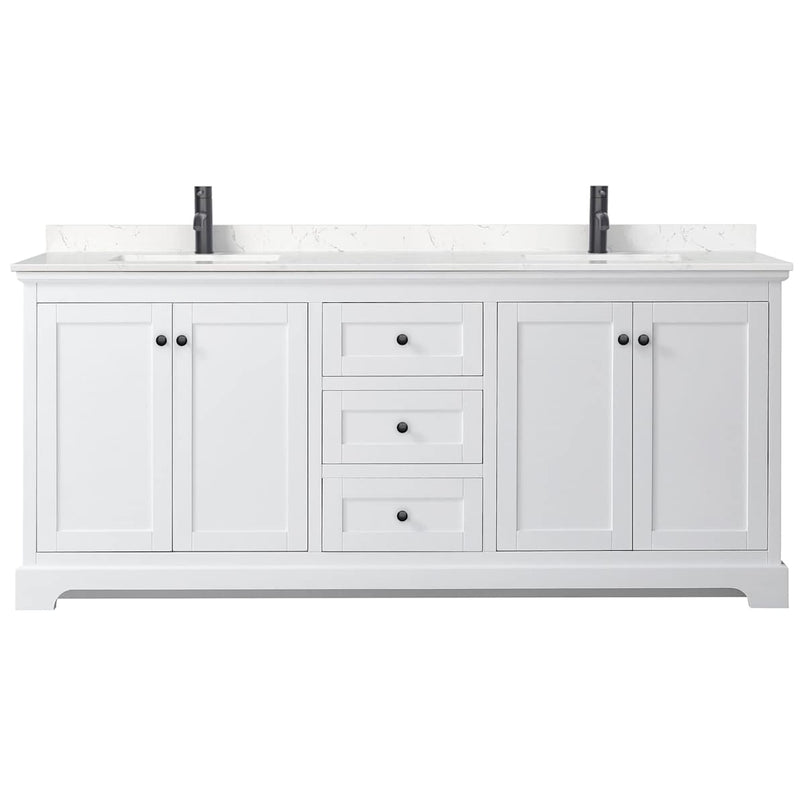 Avery 80" Free Standing Double Basin Vanity Set with Cabinet and Cultured Marble Vanity Top - image 12