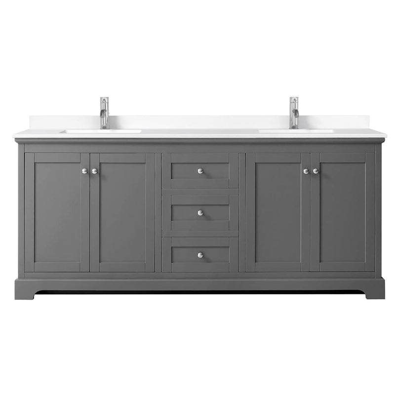 Avery 80" Free Standing Double Basin Vanity Set with Cabinet and Cultured Marble Vanity Top - image 13