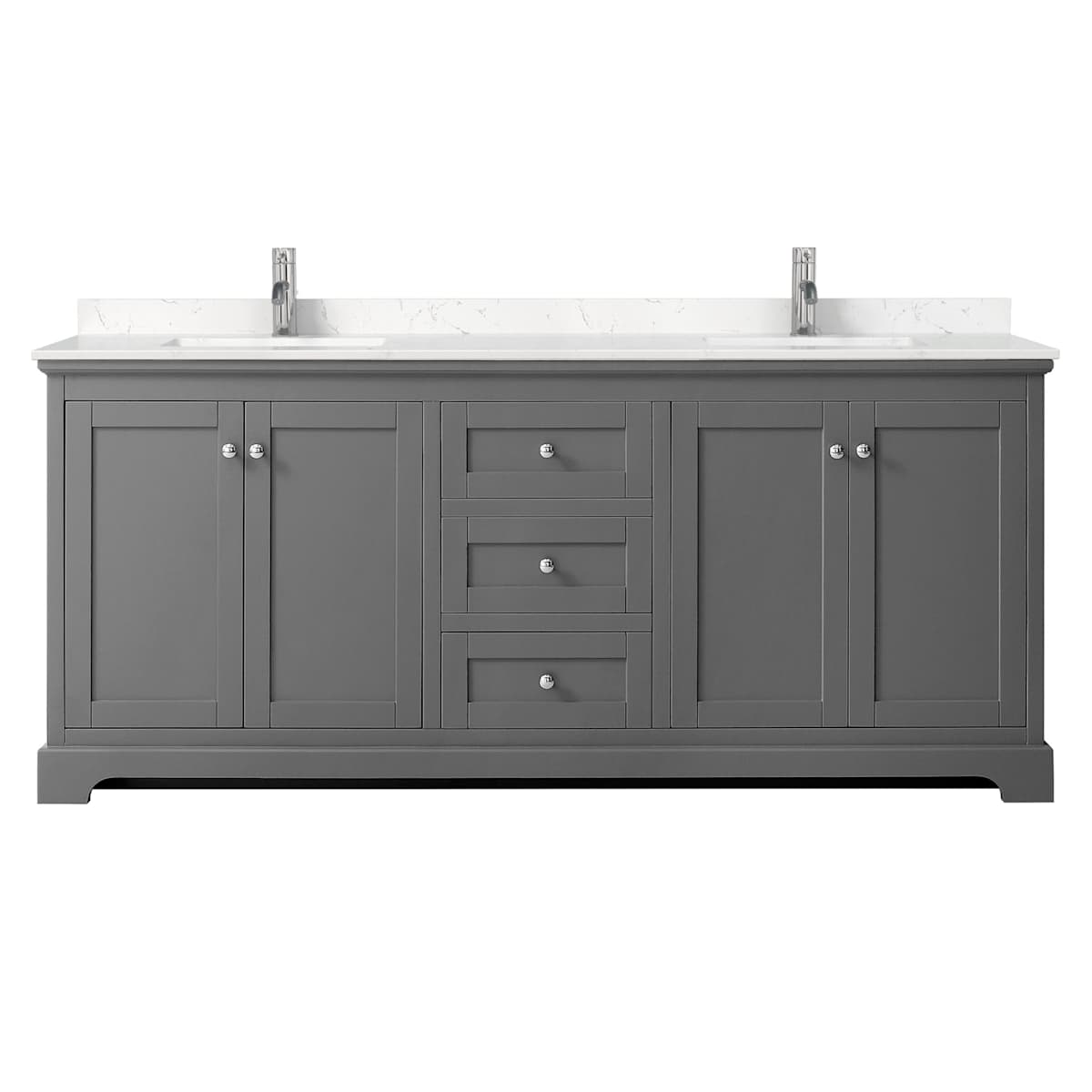 Avery 80" Free Standing Double Basin Vanity Set with Cabinet and Cultured Marble Vanity Top - image 14
