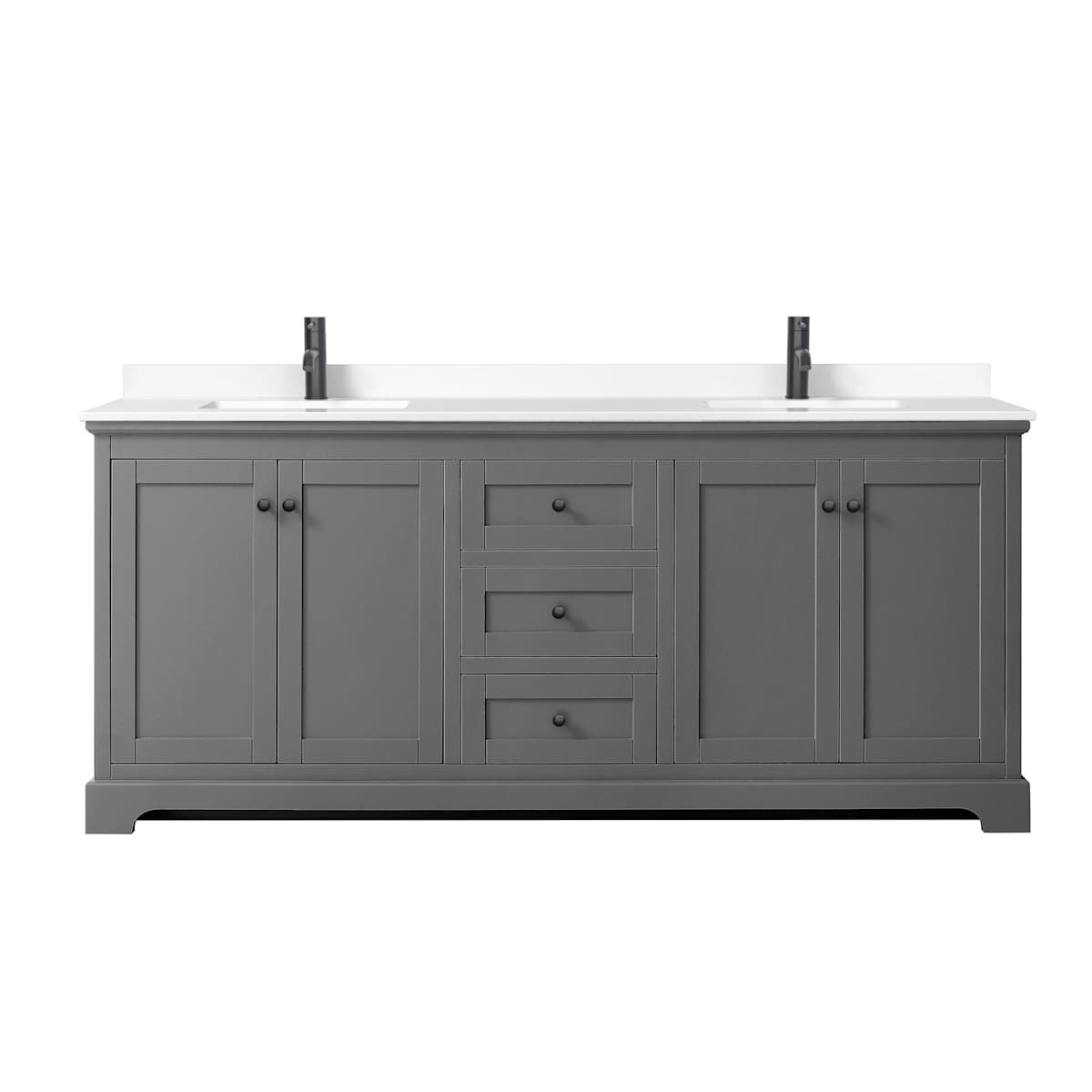 Avery 80" Free Standing Double Basin Vanity Set with Cabinet and Cultured Marble Vanity Top - image 15