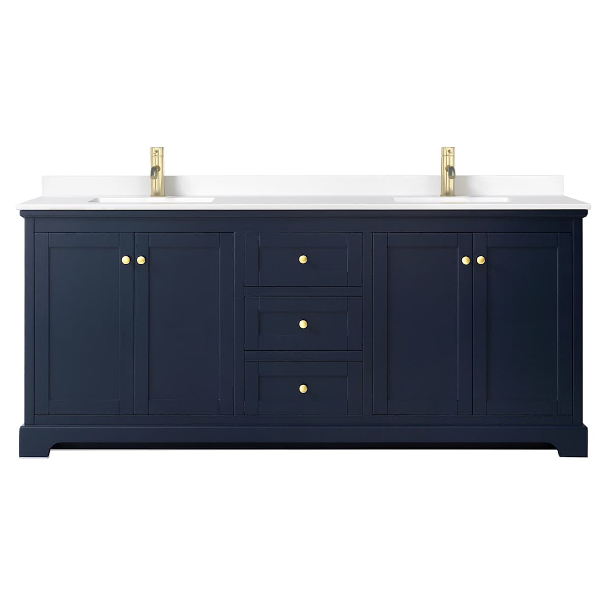 Avery 80" Free Standing Double Basin Vanity Set with Cabinet and Cultured Marble Vanity Top - image 17
