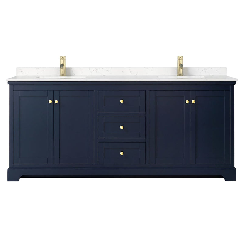 Avery 80" Free Standing Double Basin Vanity Set with Cabinet and Cultured Marble Vanity Top - image 18