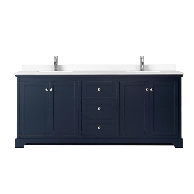 Avery 80" Free Standing Double Basin Vanity Set with Cabinet and Cultured Marble Vanity Top - image 19
