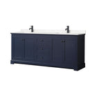 Avery 80" Free Standing Double Basin Vanity Set with Cabinet and Cultured Marble Vanity Top - image 1