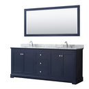 Avery 80" Free Standing Double Basin Vanity Set with Cabinet, Marble Vanity Top, and Framed Mirror - image 1