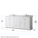 Avery 80" Free Standing Double Basin Vanity Set with Cabinet, Marble Vanity Top, and Framed Mirror - image 4