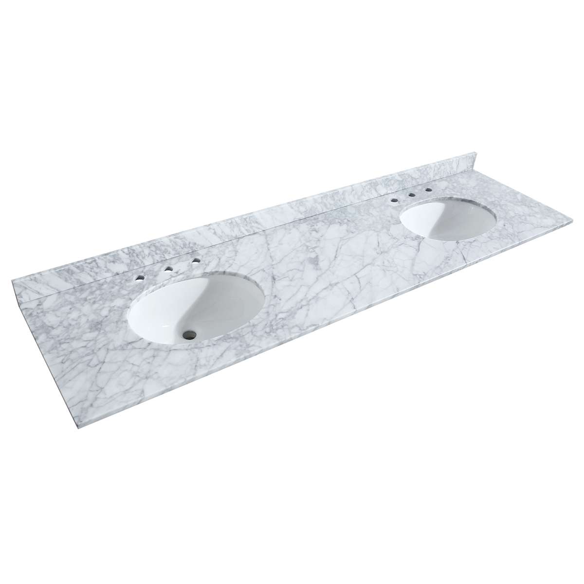 Avery 80" Free Standing Double Basin Vanity Set with Cabinet, Marble Vanity Top, and Framed Mirror