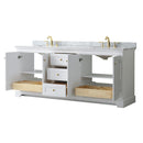 Avery 80" Free Standing Double Basin Vanity Set with Cabinet and Marble Vanity Top - image 2