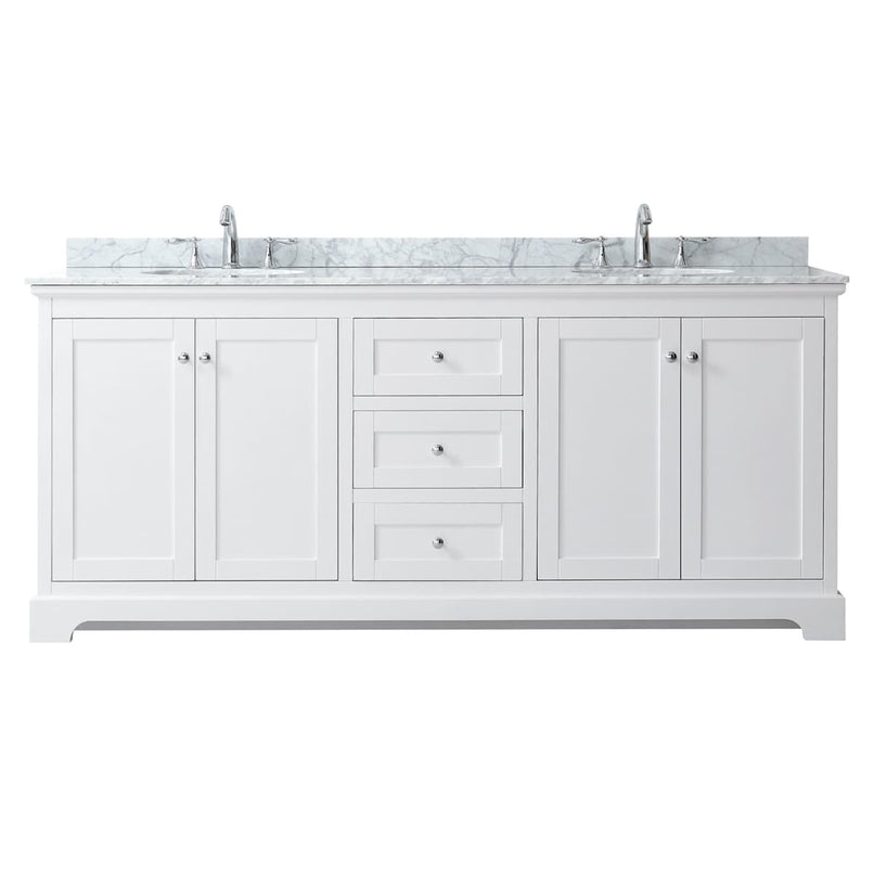 Avery 80" Free Standing Double Basin Vanity Set with Cabinet and Marble Vanity Top - image 6