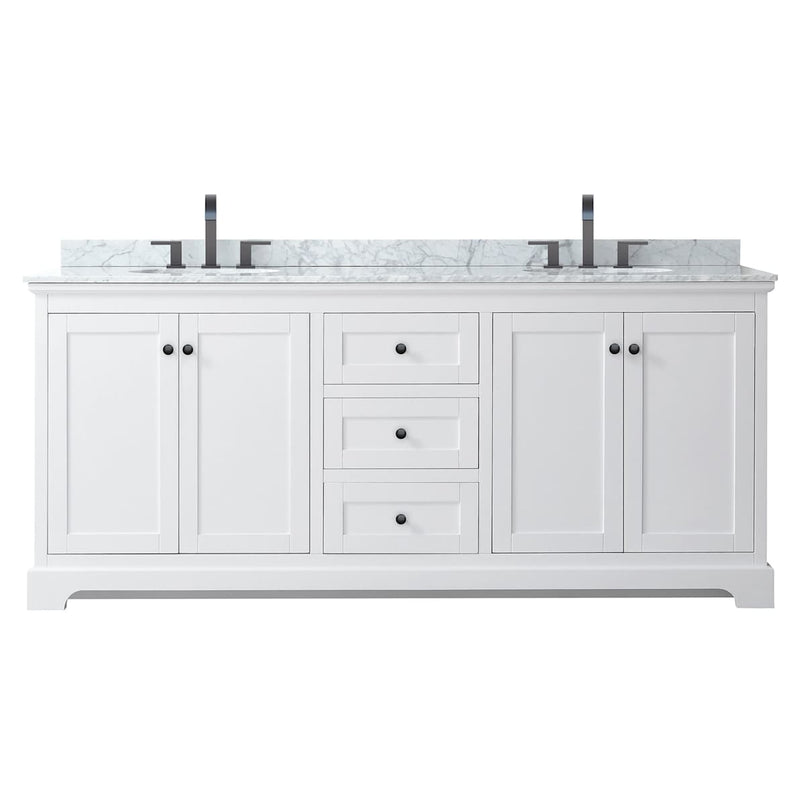 Avery 80" Free Standing Double Basin Vanity Set with Cabinet and Marble Vanity Top - image 7