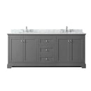 Avery 80" Free Standing Double Basin Vanity Set with Cabinet and Marble Vanity Top - image 8