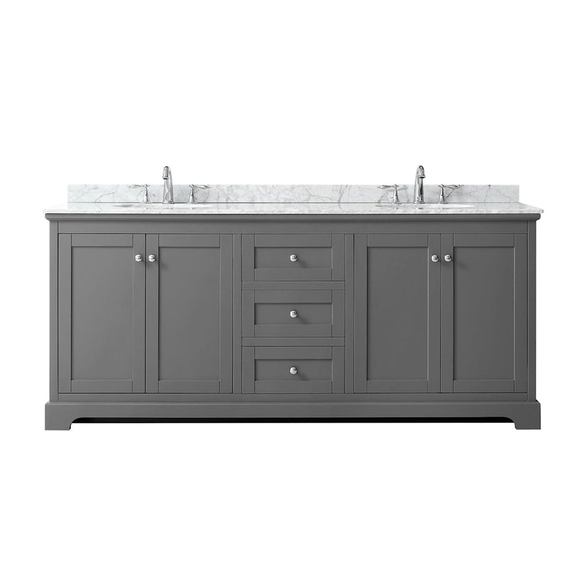 Avery 80" Free Standing Double Basin Vanity Set with Cabinet and Marble Vanity Top - image 8