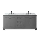 Avery 80" Free Standing Double Basin Vanity Set with Cabinet and Marble Vanity Top - image 9