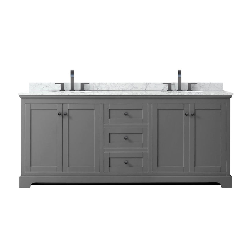 Avery 80" Free Standing Double Basin Vanity Set with Cabinet and Marble Vanity Top - image 9