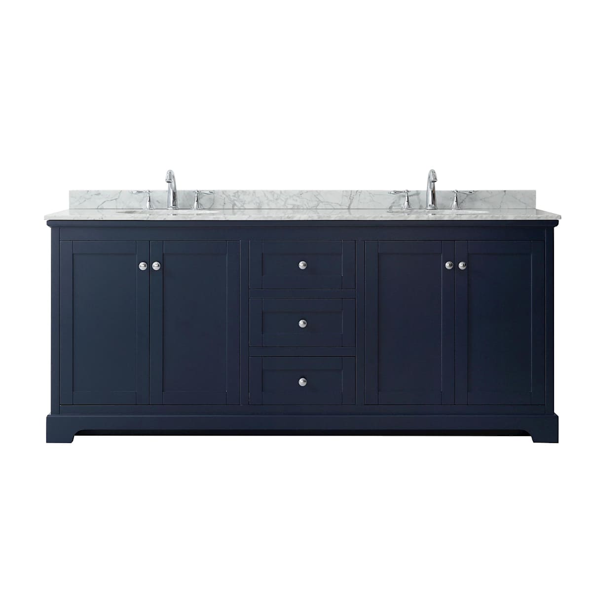 Avery 80" Free Standing Double Basin Vanity Set with Cabinet and Marble Vanity Top