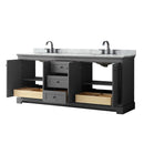 Avery 80" Free Standing Double Basin Vanity Set with Cabinet and Marble Vanity Top - image 15