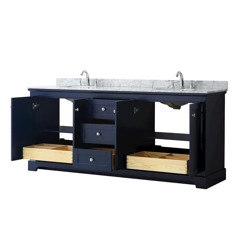 Avery 80" Free Standing Double Basin Vanity Set with Cabinet and Marble Vanity Top - image 17