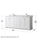 Avery 80" Free Standing Double Basin Vanity Set with Cabinet, Marble Vanity Top, and Framed Mirror - image 3