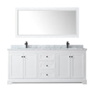 Avery 80" Free Standing Double Basin Vanity Set with Cabinet, Marble Vanity Top, and Framed Mirror - image 6