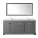 Avery 80" Free Standing Double Basin Vanity Set with Cabinet, Marble Vanity Top, and Framed Mirror - image 7