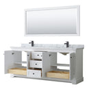 Avery 80" Free Standing Double Basin Vanity Set with Cabinet, Marble Vanity Top, and Framed Mirror - image 15