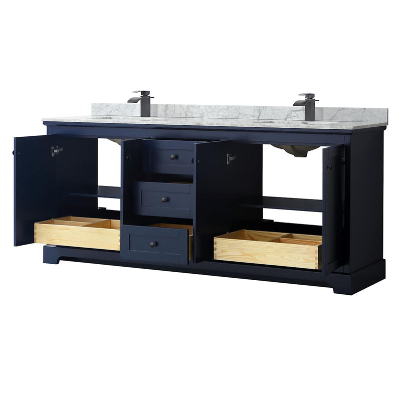 Avery 80" Free Standing Double Basin Vanity Set with Cabinet and Marble Vanity Top - image 6