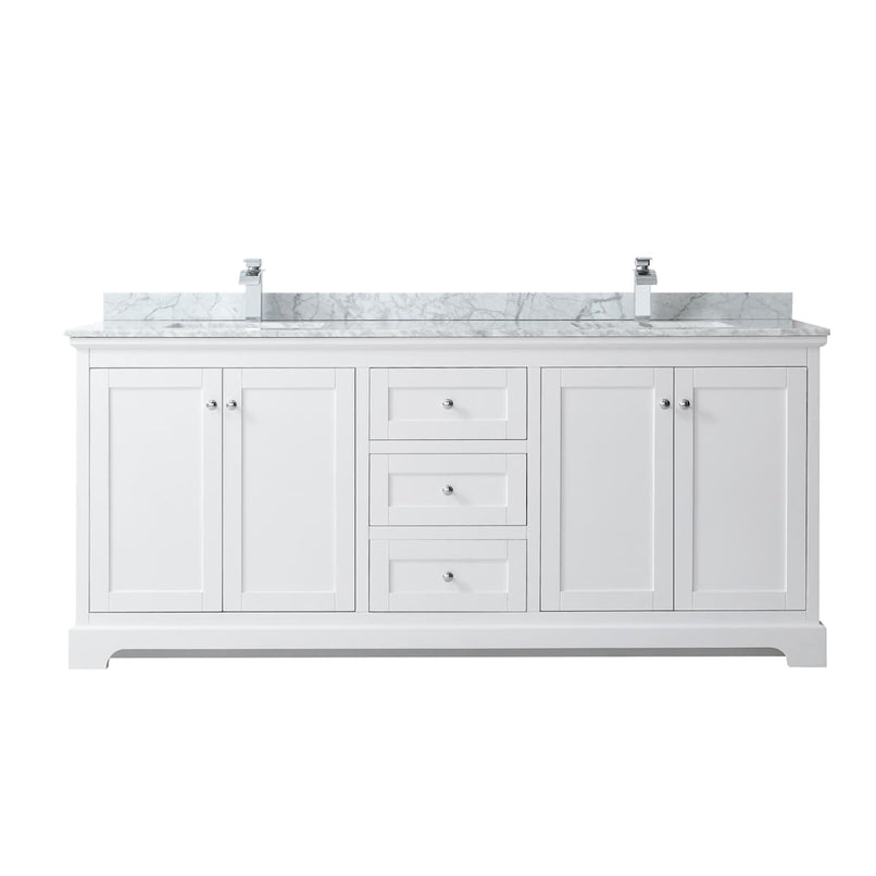 Avery 80" Free Standing Double Basin Vanity Set with Cabinet and Marble Vanity Top - image 7
