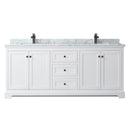 Avery 80" Free Standing Double Basin Vanity Set with Cabinet and Marble Vanity Top - image 8