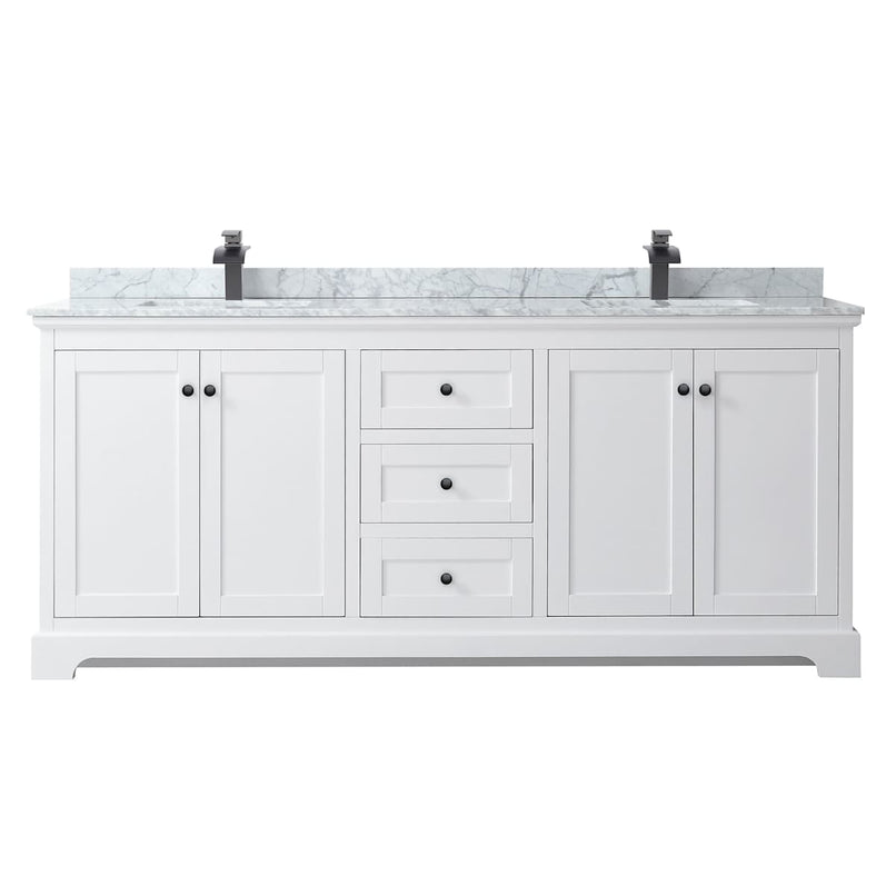 Avery 80" Free Standing Double Basin Vanity Set with Cabinet and Marble Vanity Top - image 8