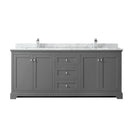 Avery 80" Free Standing Double Basin Vanity Set with Cabinet and Marble Vanity Top - image 9