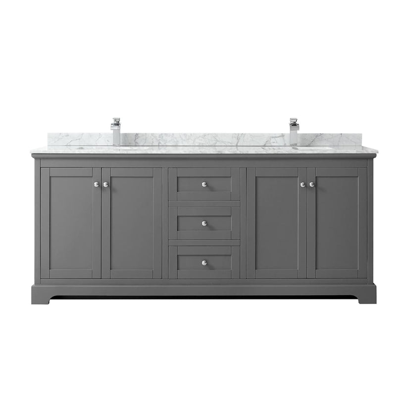 Avery 80" Free Standing Double Basin Vanity Set with Cabinet and Marble Vanity Top - image 9