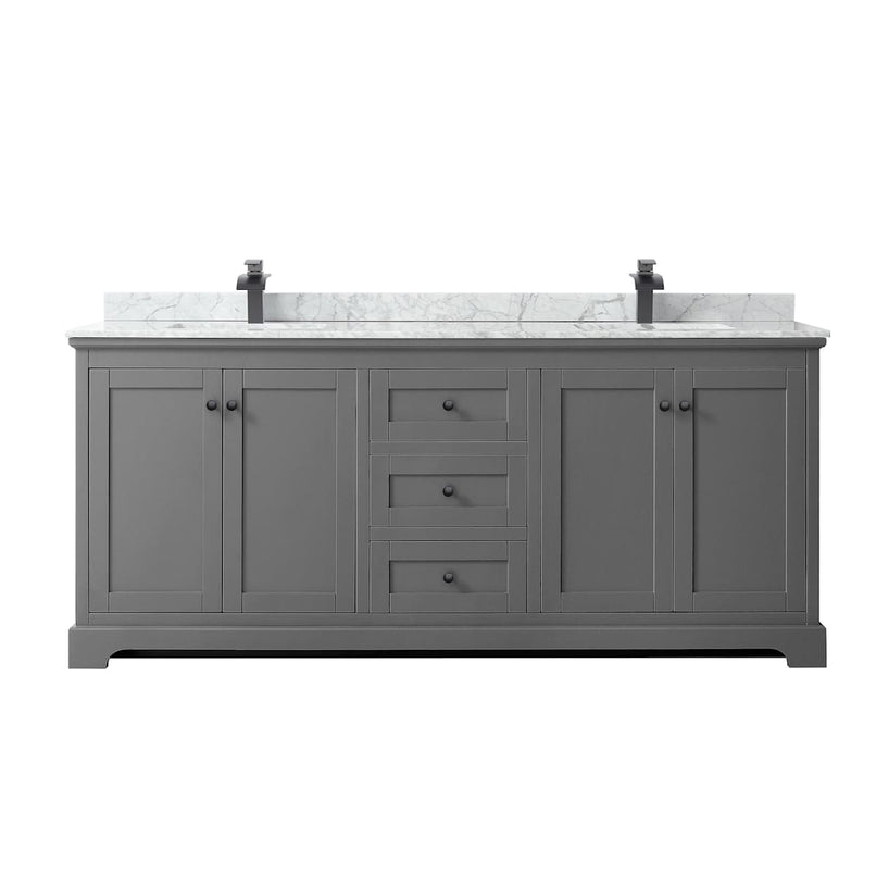Avery 80" Free Standing Double Basin Vanity Set with Cabinet and Marble Vanity Top - image 10
