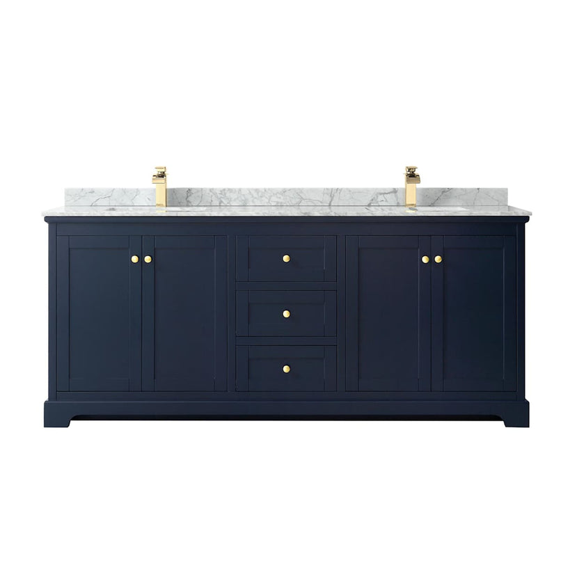 Avery 80" Free Standing Double Basin Vanity Set with Cabinet and Marble Vanity Top - image 11