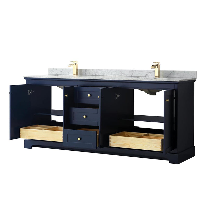 Avery 80" Free Standing Double Basin Vanity Set with Cabinet and Marble Vanity Top - image 17