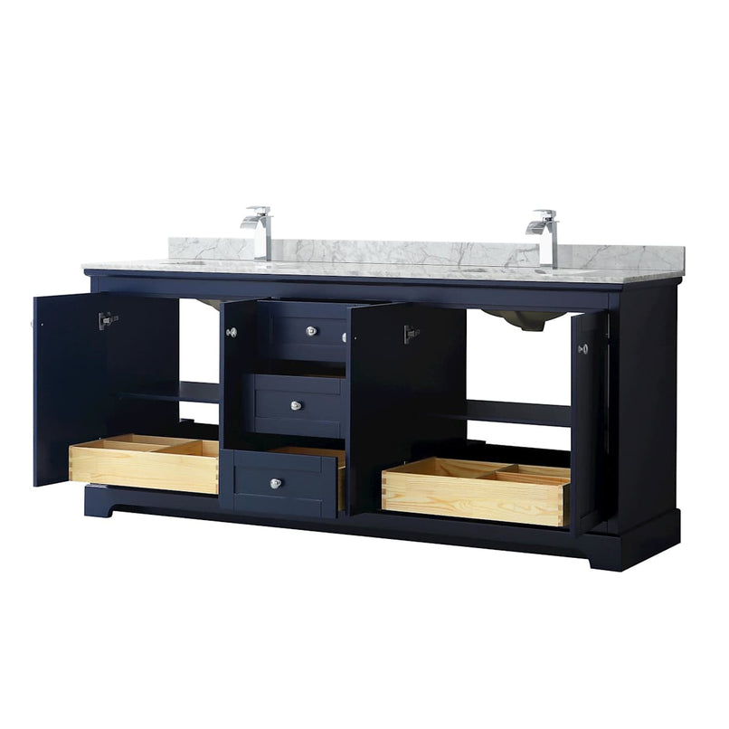 Avery 80" Free Standing Double Basin Vanity Set with Cabinet and Marble Vanity Top - image 18
