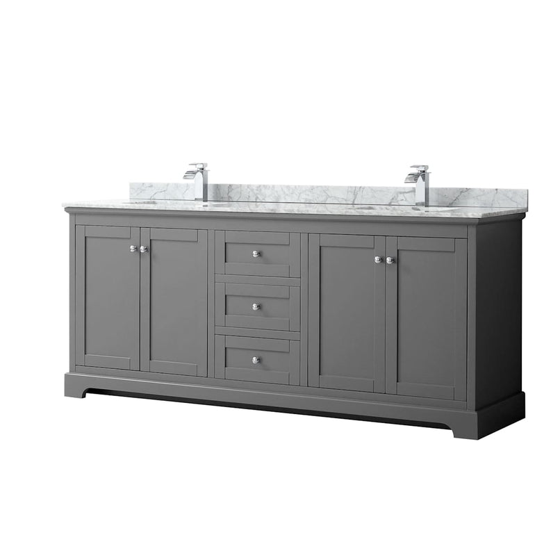 Avery 80" Free Standing Double Basin Vanity Set with Cabinet and Marble Vanity Top - image 1