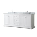 Avery 80" Free Standing Double Basin Vanity Set with Cabinet and Marble Vanity Top - image 1