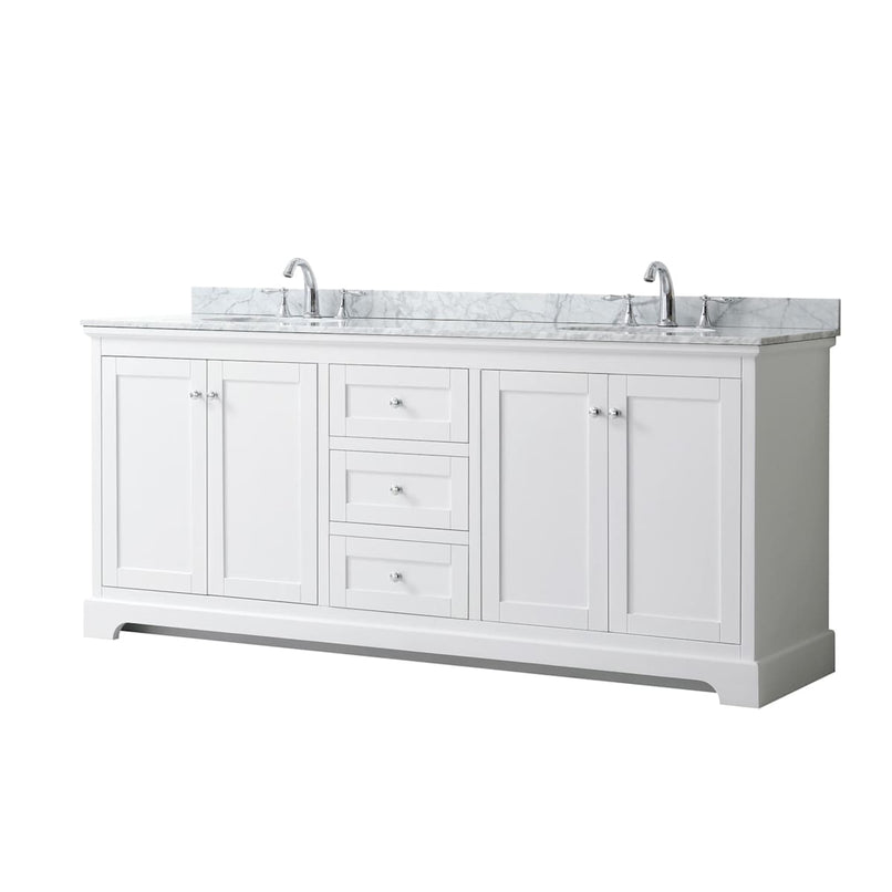 Avery 80" Free Standing Double Basin Vanity Set with Cabinet and Marble Vanity Top - image 1