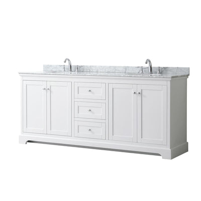 Avery 80" Free Standing Double Basin Vanity Set with Cabinet and Marble Vanity Top - image 1