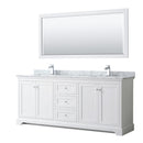 Avery 80" Free Standing Double Basin Vanity Set with Cabinet, Marble Vanity Top, and Framed Mirror - image 1