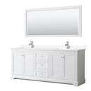 Avery 80" Free Standing Double Basin Vanity Set with Cabinet, Cultured Marble Vanity Top, and Framed Mirror - image 1