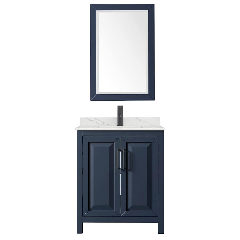Daria 30" Free Standing Single Basin Vanity Set with Cabinet, Quartz Vanity Top, and Framed Mirror - image 3