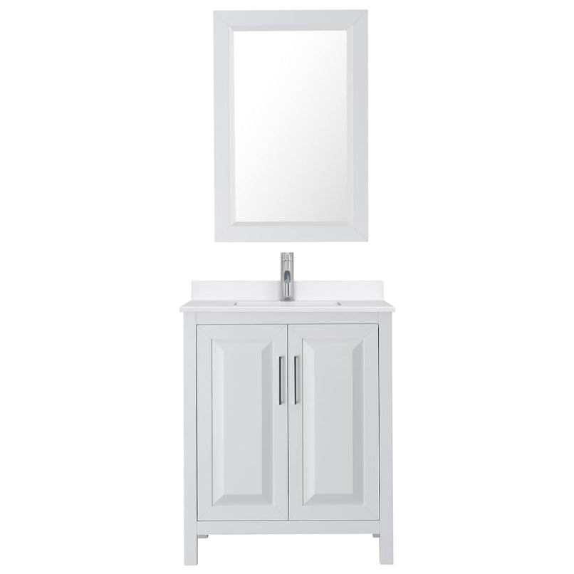 Daria 30" Free Standing Single Basin Vanity Set with Cabinet, Quartz Vanity Top, and Framed Mirror - image 7