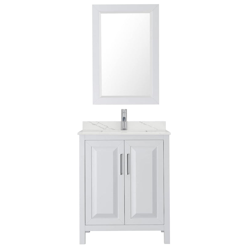Daria 30" Free Standing Single Basin Vanity Set with Cabinet, Quartz Vanity Top, and Framed Mirror - image 8