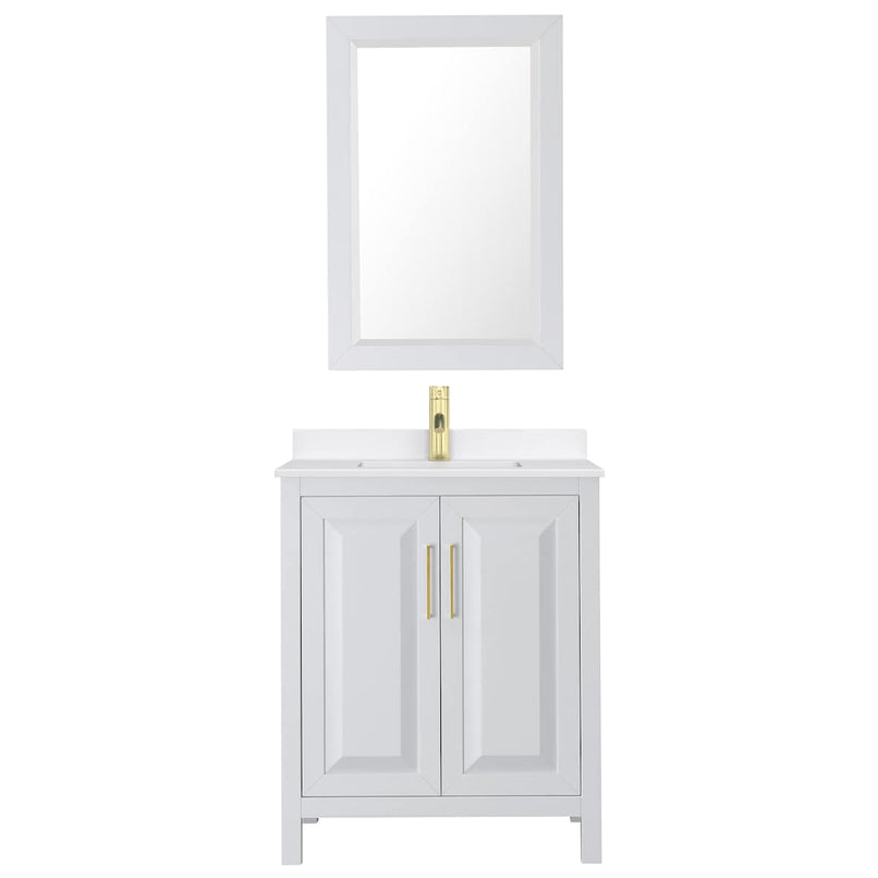 Daria 30" Free Standing Single Basin Vanity Set with Cabinet, Quartz Vanity Top, and Framed Mirror - image 9