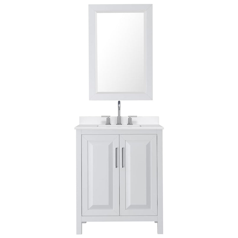 Daria 30" Free Standing Single Basin Vanity Set with Cabinet, Quartz Vanity Top, and Framed Mirror - image 7
